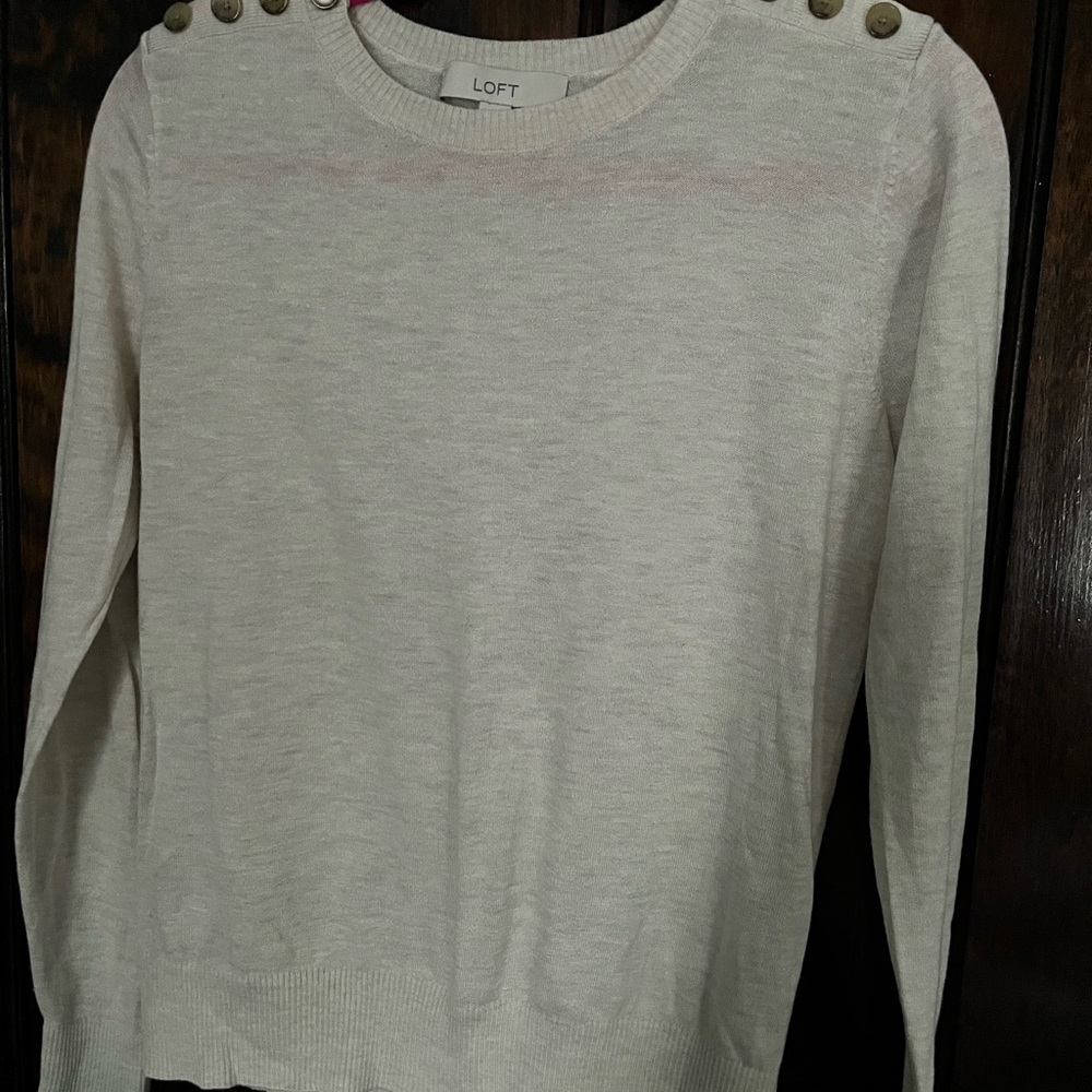 LOFT Cream Knit Sweater